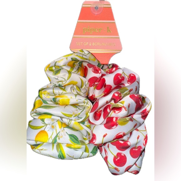 PIPER•K Other - NWT PIPER K Set of 2 Scrunchies 🍒🍋